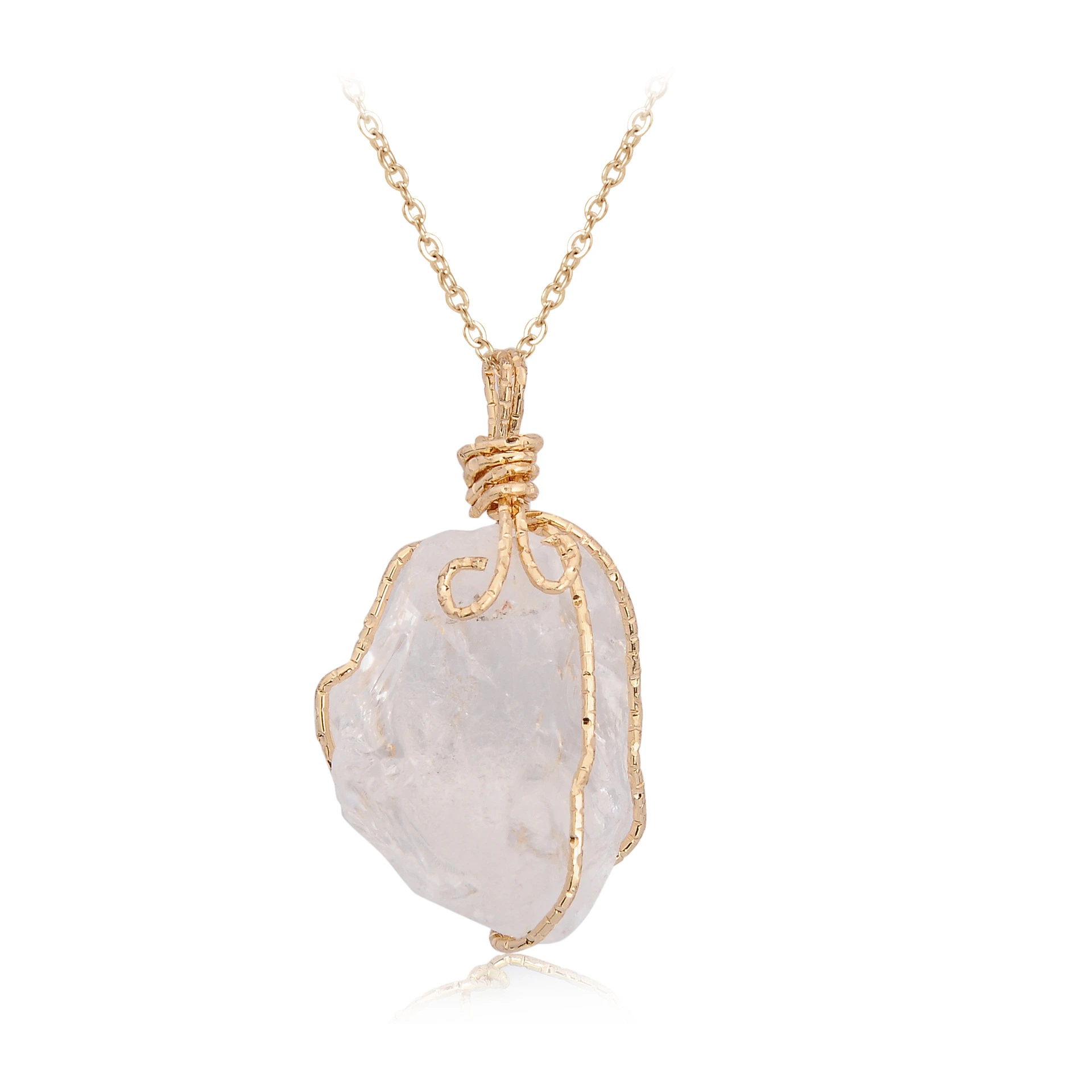 Irregular Gemstone Accessories Natural Stone Pendant Quartz Pendant Necklace