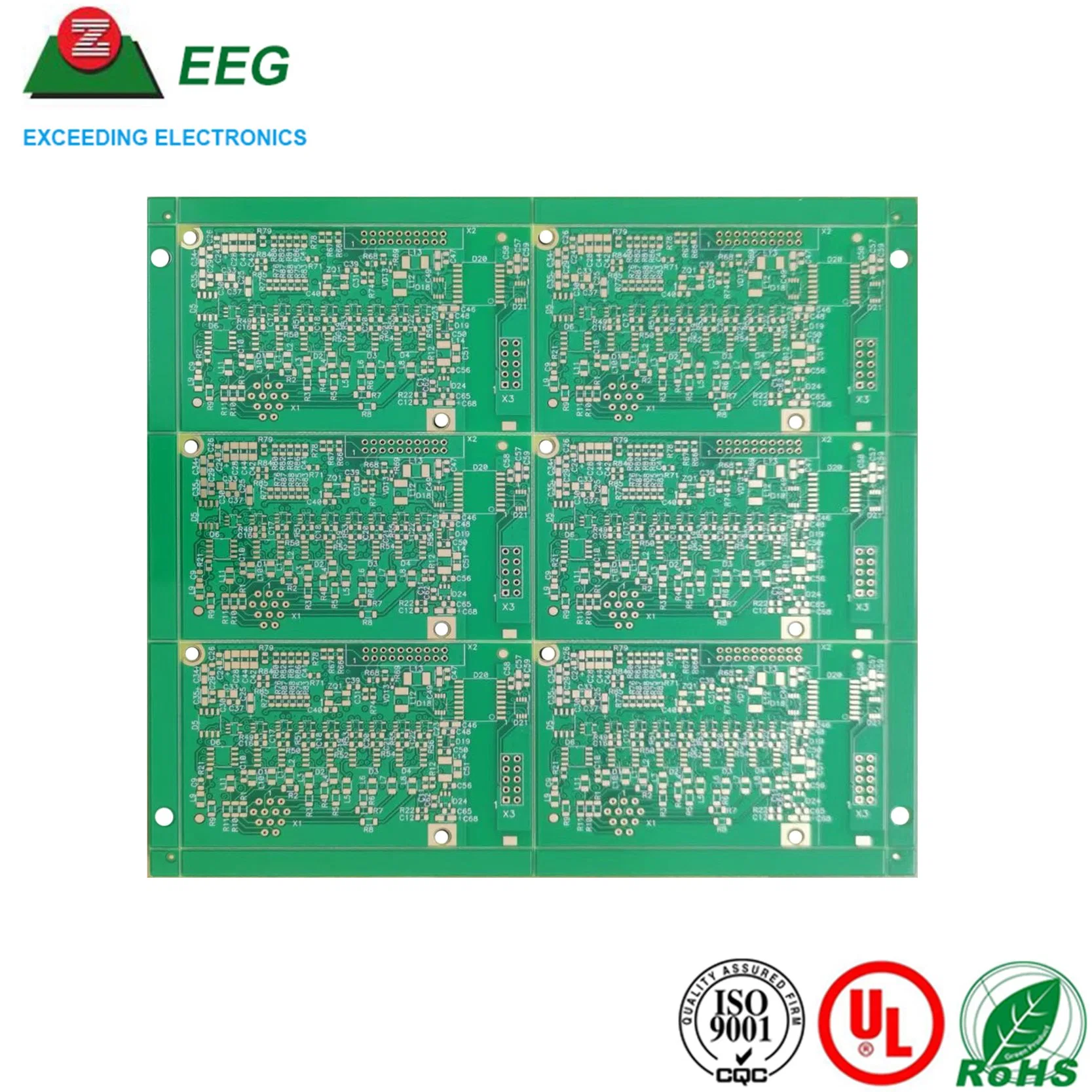 Multilayer Immersion Gold PCB with Green/Blue/Black Solder Mask