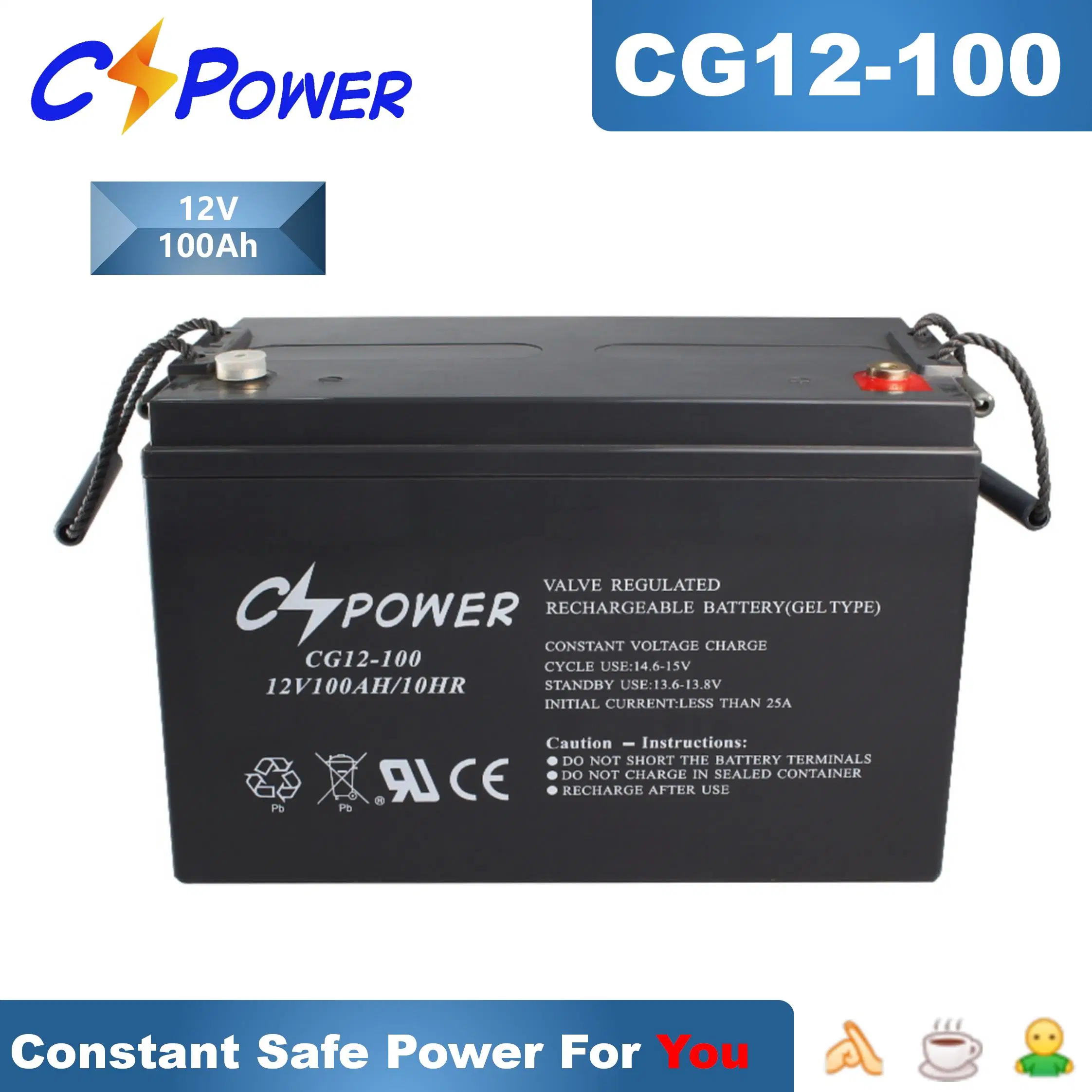 Cspower VRLA SMF 200ah Gel Battery 12V Sealed-Acid-Battery/Solar Battery/Storage-Battery/Solar-Power-Battery/CSM