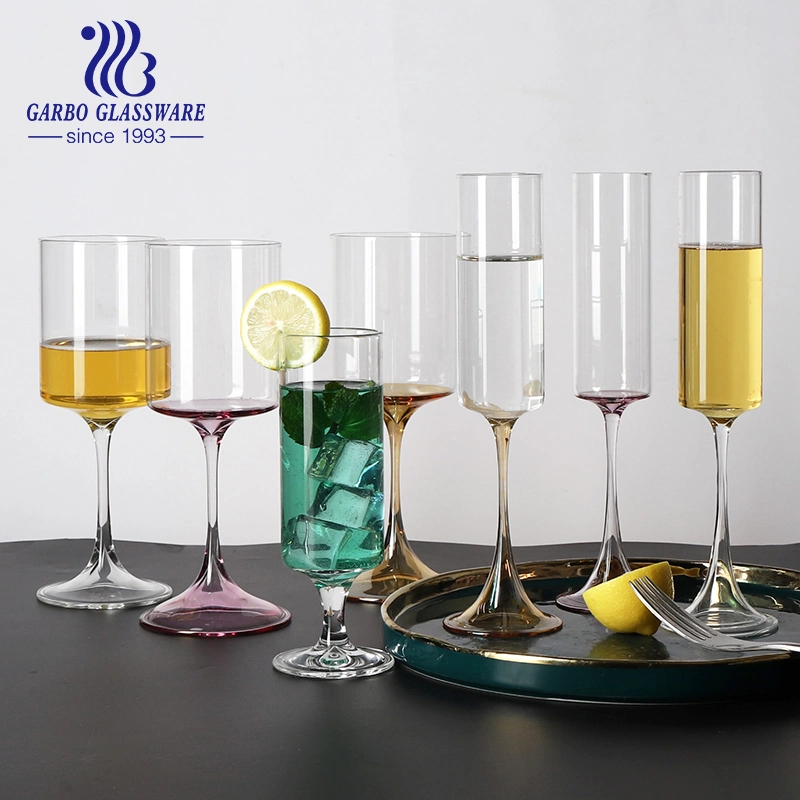 8oz High quality/High cost performance Handmade Cocktail Glass Cut Stemware Wine Cup for Bar and Home Party Use