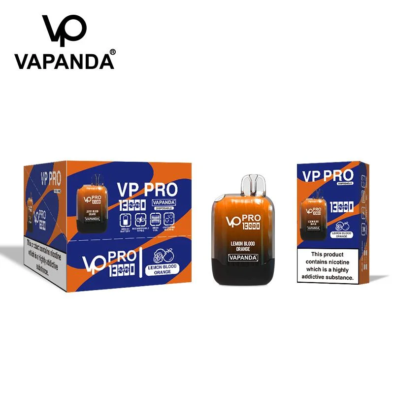 Vapanda Vp PRO 13000 أطواق السجائر الإلكترونية قلم القرد القابل للاستخدام صندوق شبكي كويني 650mAh بطاريات قابلة لإعادة الشحن 25 مل من الكربوهيدرات المعبأة مسبقًا Tornado Puff 10000 2%