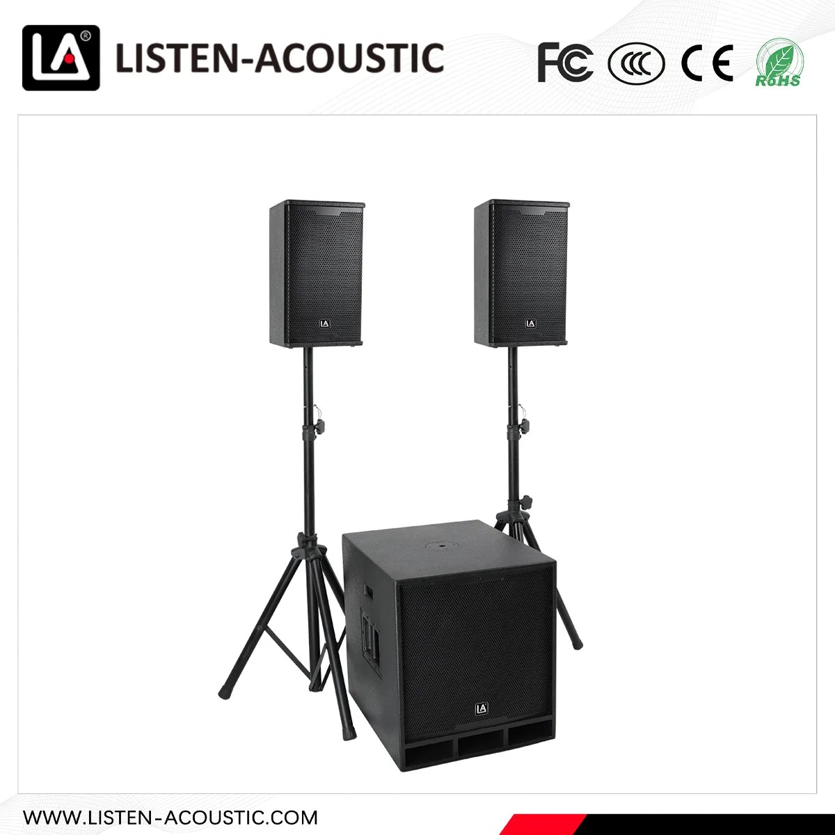 Basic Customization Sm-1000 Compact 2.1 Active PA System with DSP Powered Speaker System