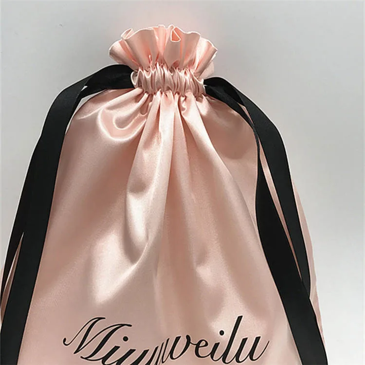 Wholesale/Supplier Market Custom Logo Satin Silk Drawstring Bag for Gift Packaging