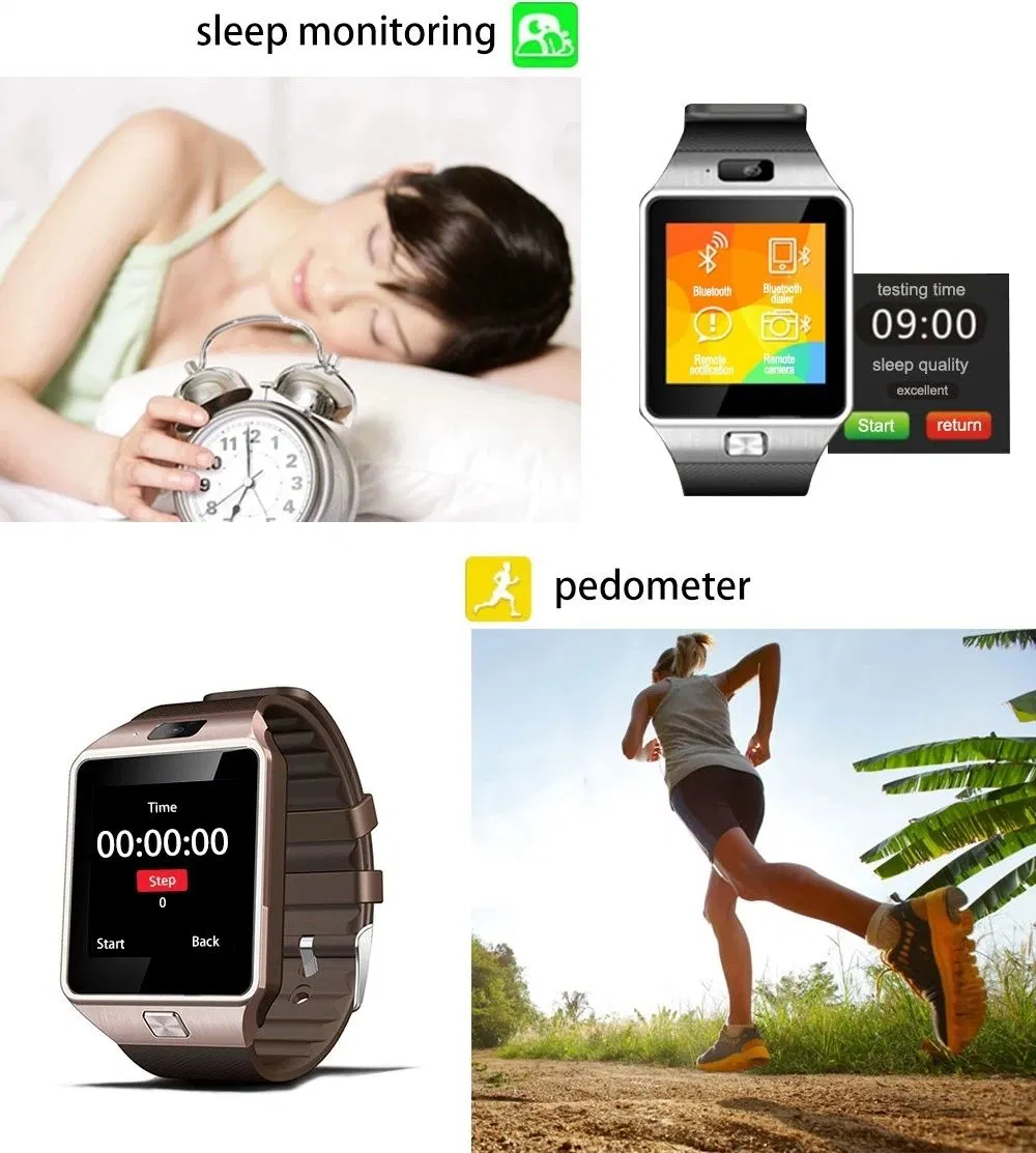 تخفيضات ساخنة Dz09 ساعة ذكية مع شاشة تعمل باللمس للهاتف الذكي بطاقة SIM لـ Android SmartWatch Dz09 A1 Gt08 Z60 Q18