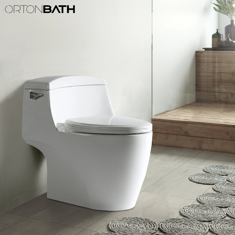 Ortonbath Well Made Forever Dual Flush One Piece Elongated Dual Flush Toilet in Bisque 0.8/1.28 Gpf