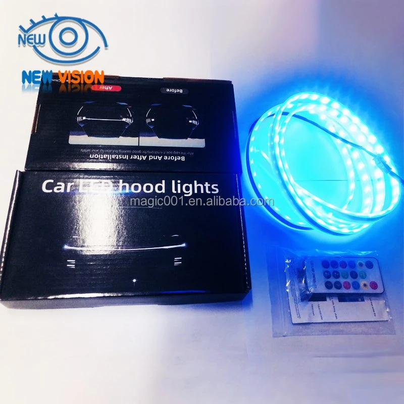 DIY Car Hood Flexible LED Strip Light 12V White Daytime Running Lights Decoration Backlight Long Auto Atmosphere Lamp Universal