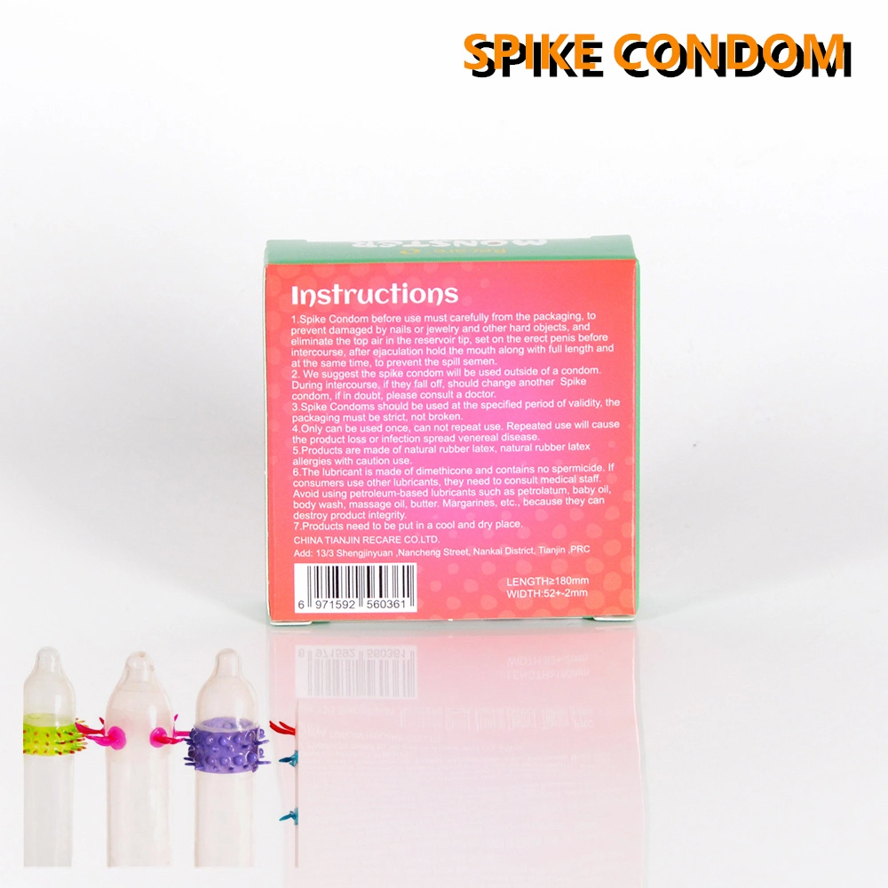 Real Touch Natural Rubber Penis Sleeve Sex Toy for Men Spike Condoms Crystal Thin Condom