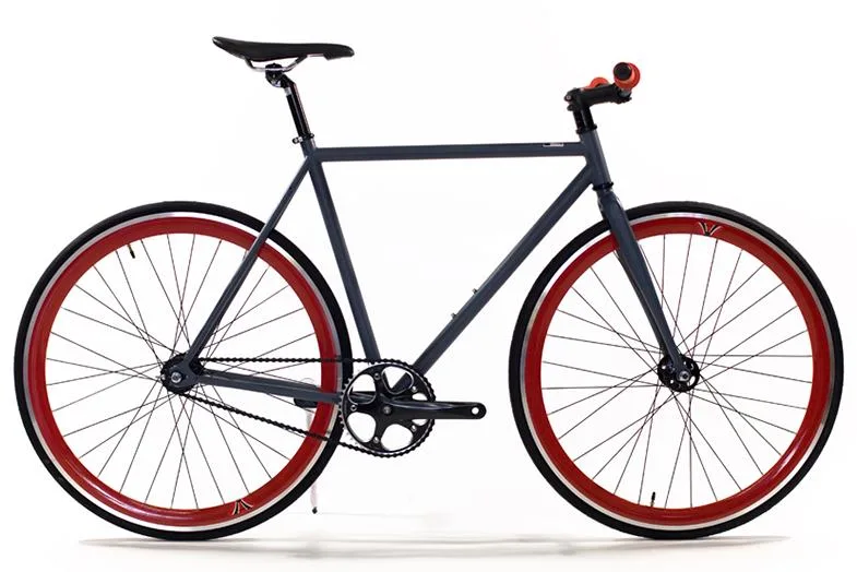 Track 6 Matte Red Alloy Single Speed Road Cycles Bicycle Fixie