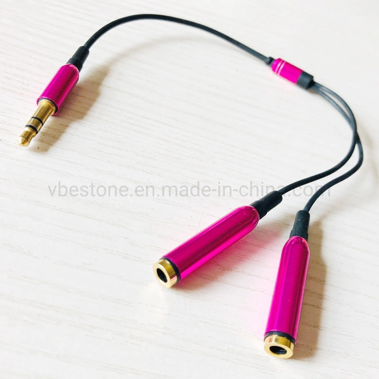 3.5mm Male to 2 Female Audio Stereo Y Splitter Cable Earphone Headset Splitter Adapter