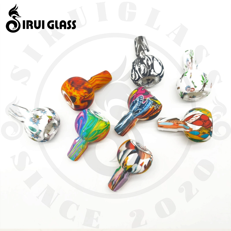 Sirui 2.4" Decal Silicone Glass Bowl Glass Smoking Water Pipe Accessories