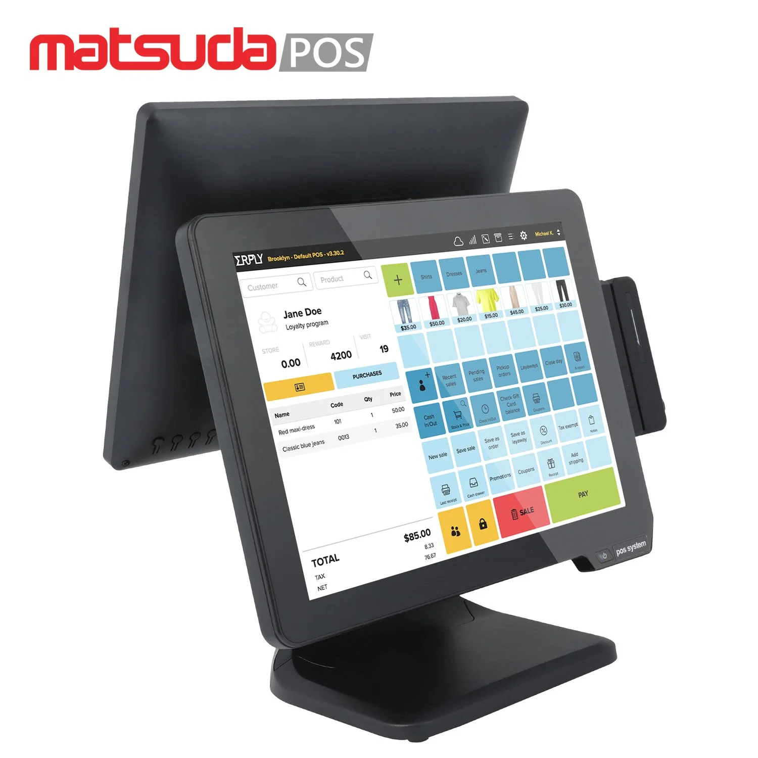 15pulgadas todas en una máquina de pantalla dual POS Consumo Sistema POS Terminal POS exterior de la máquina