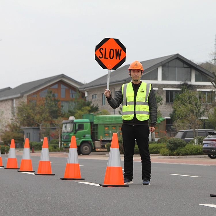 Opt23 America Standard Road Crossing Guard Traffic Control Rechargeable Stop Slow Paddle