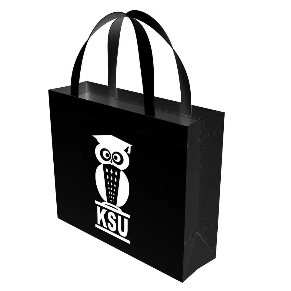 Fashionable Custom Shopping Bag PP Laminated Metallic Silver Non Woven Bag