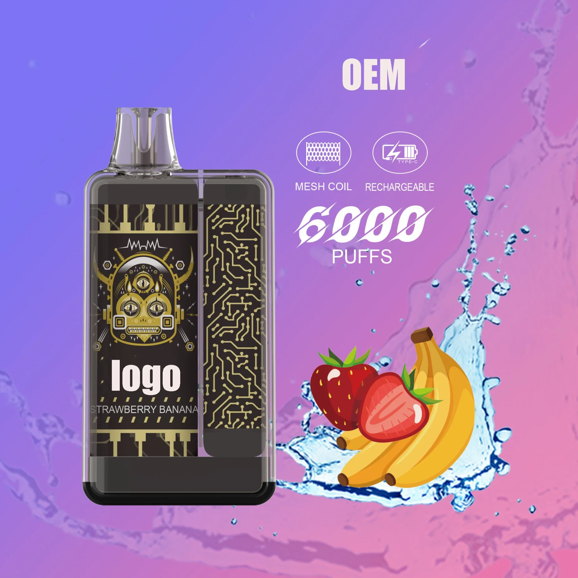 منتج جديد من نوع vape للاستخدام مرة واحدة قلم Vape randm Tornado 6000 أطواق 850 مللي أمبير/ساعة قابلة لإعادة الشحن في سوق الأسهم