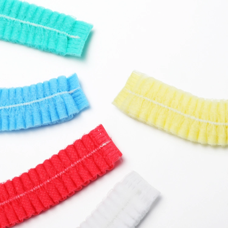 Disposable Non-Woven Strip Clip Cap with Elastic Band