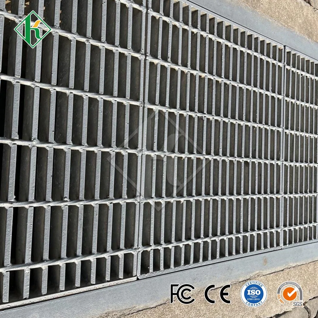 Kaiheng Platform Steel Grating Manufacturers Floor Trench Cover China Steel Grating ASTM A36 Galvanized Trench Drain Grating