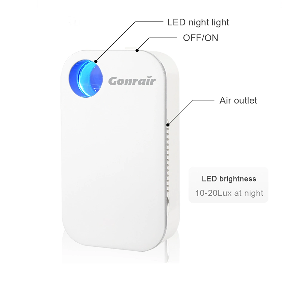 China Factory PM2,5 Eliminación de mini ionizador purificador de aire LED