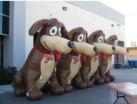 2023 New 10 FT. Large Inflatable Brown Dog with White Frisbee