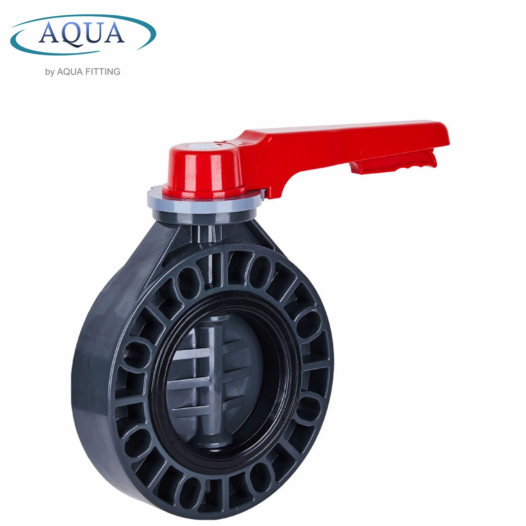 Plastic UPVC Hand Lever Type Butterfly Valve for Industry DN25-DN150