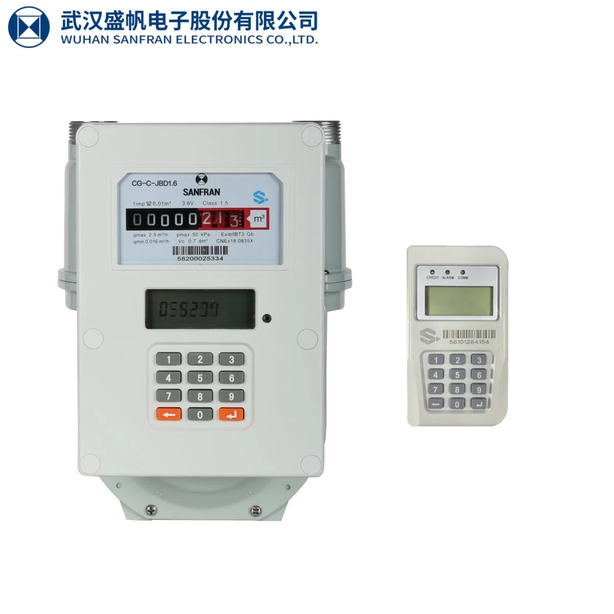 Split IEC62055 prépayé de clavier Sts Compteur de gaz