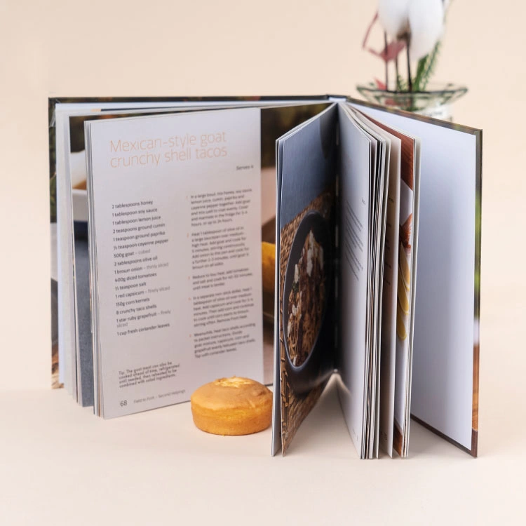 Good Quality Kitchen Cooking Book Printing Recipe Photo Books Printing Custom Digital Printing Hardcover Food Cookbook Printing