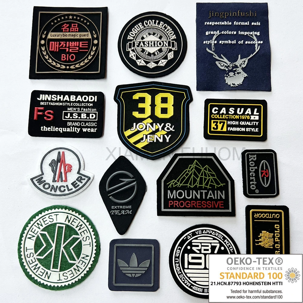 Custom Embossed Badges 2D / 3D PU/Leather/Rubber/Silicone/PVC Patch for Clothing/Clothes/Bag