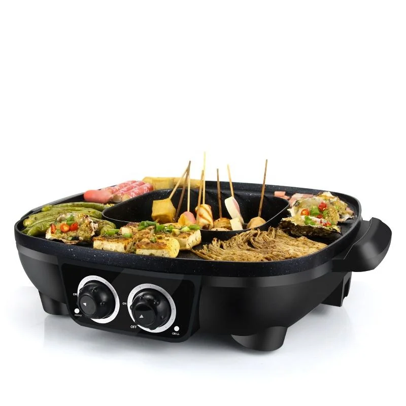 Customized Square Electric BBQ Grill Hot Pot Electric BBQ Cooker