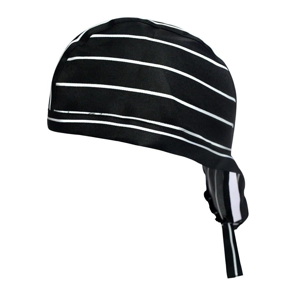 Deportes Verano Hat el poliéster blanco y negro sombrero de pirata rayas Ciclismo Beanie Cap Cap cráneo moda transpirable Ponytail Hat