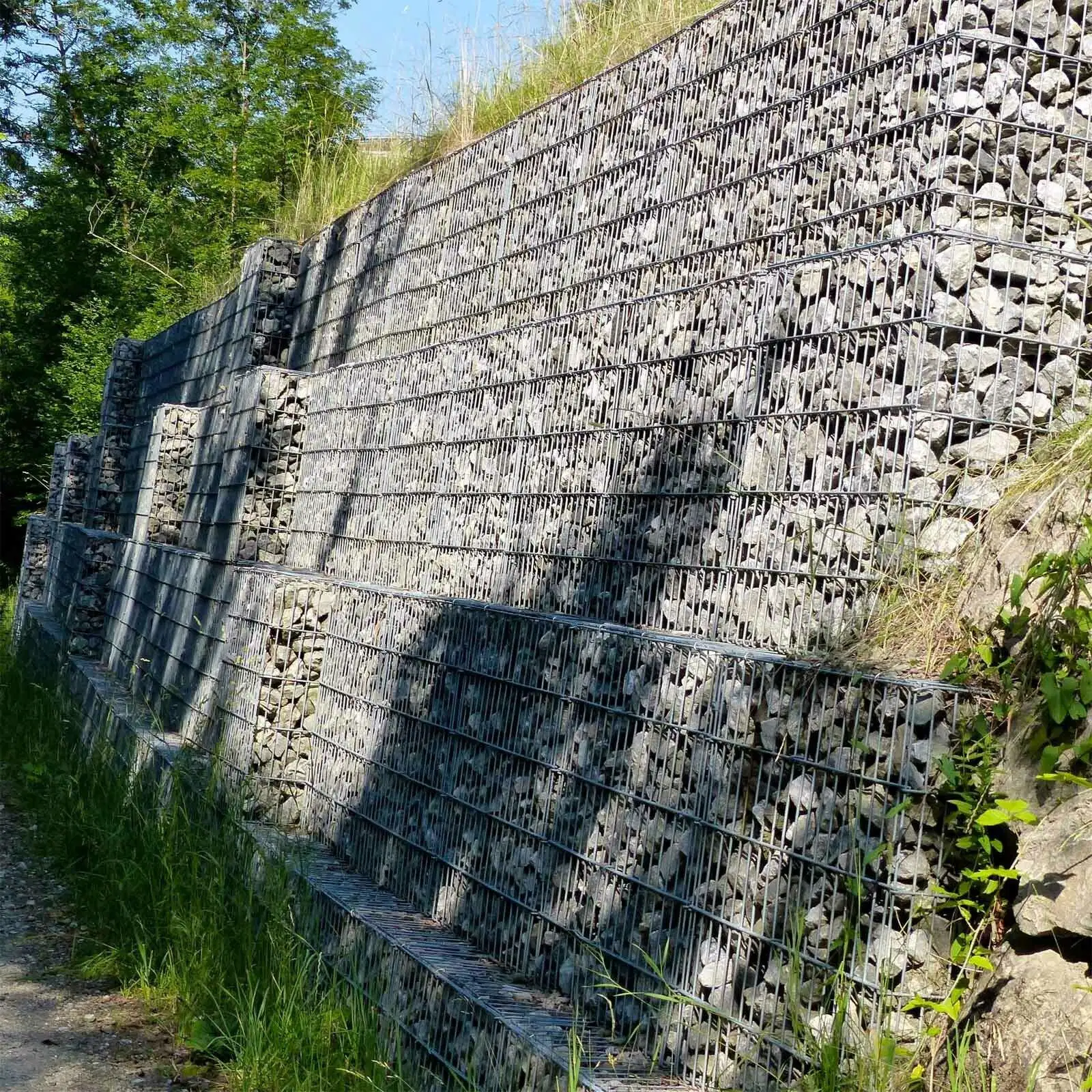 Forte soldado Gabion retenção parede pedra Gabion caixa para estrada