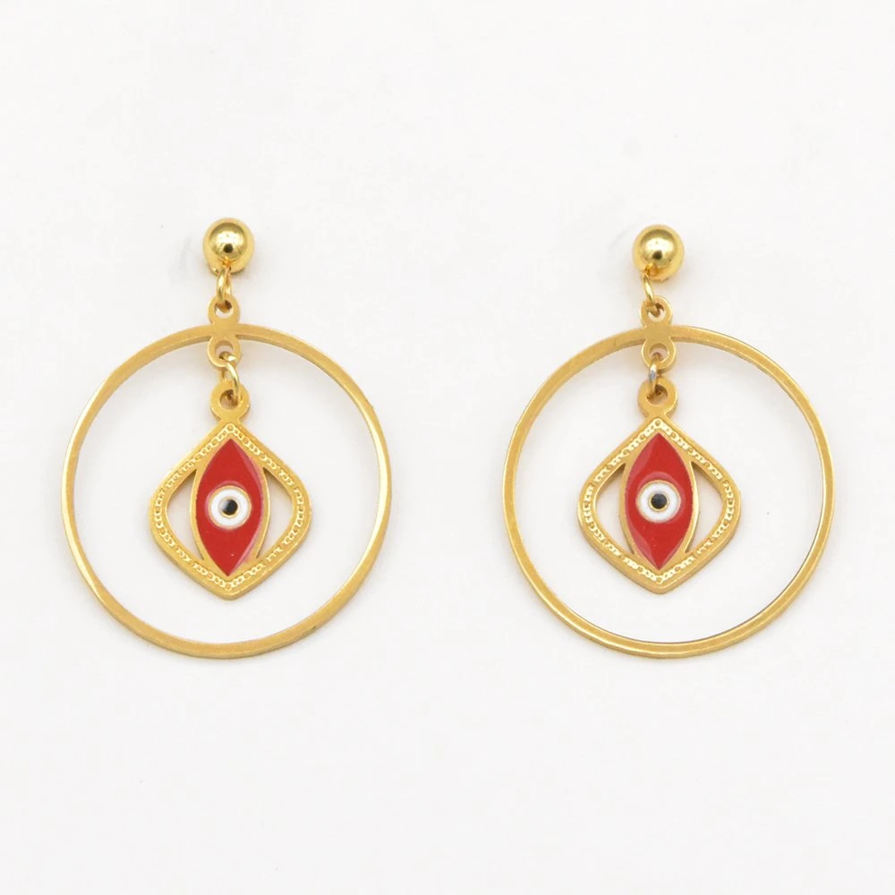 Factory Customized Fashion Eardrop Turkish Evil Eyes Earrings for Girls