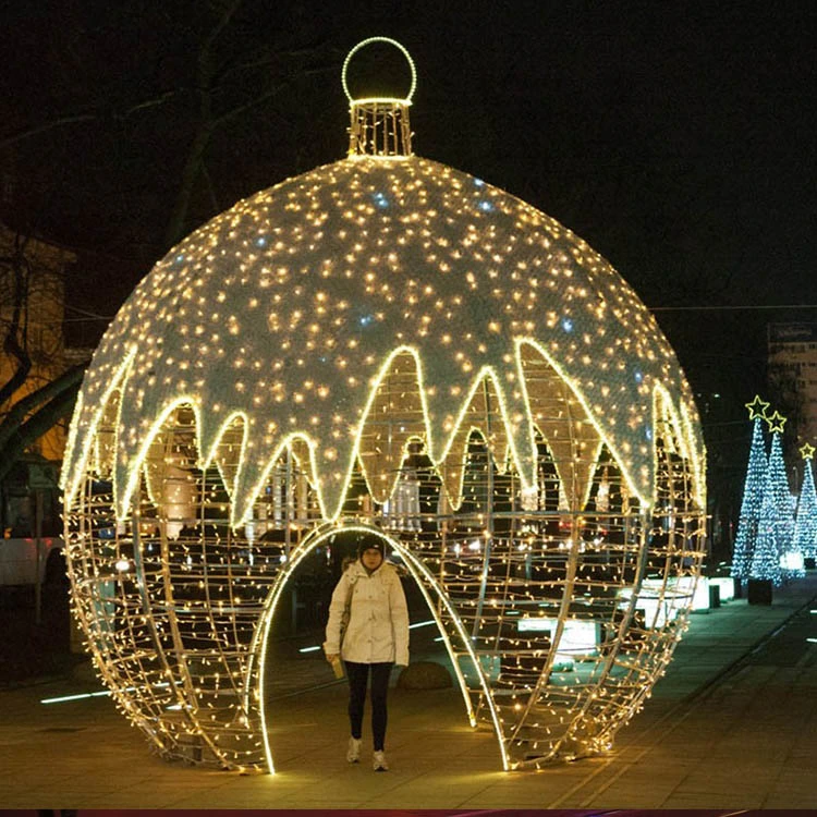 Outdoor Giant Xmas Star Arch Ball Christmas Decorations for Square Park City Center