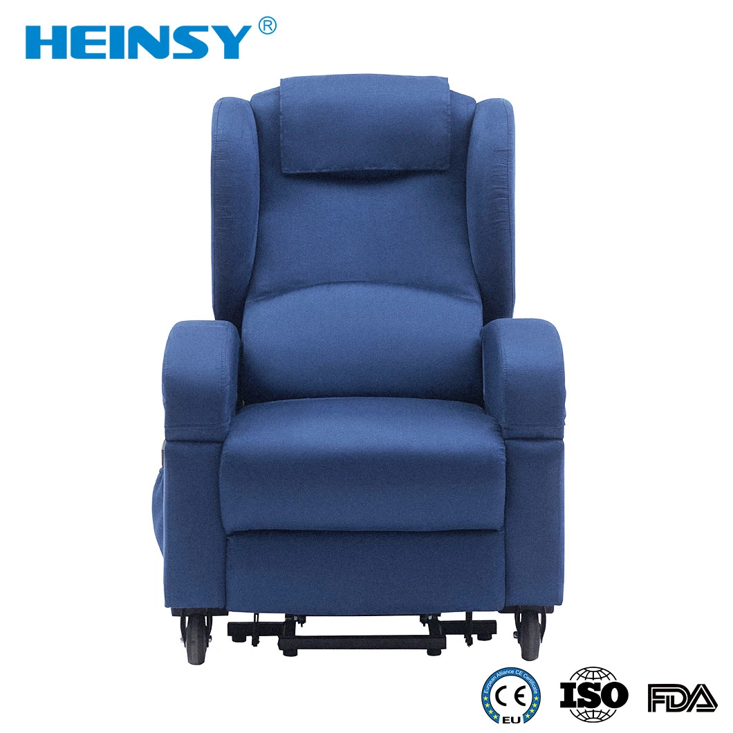 La chaleur et d'alimentation électrique Heinsy Massage Fauteuil inclinable Président de levage pour les personnes âgées avec le porte-gobelet