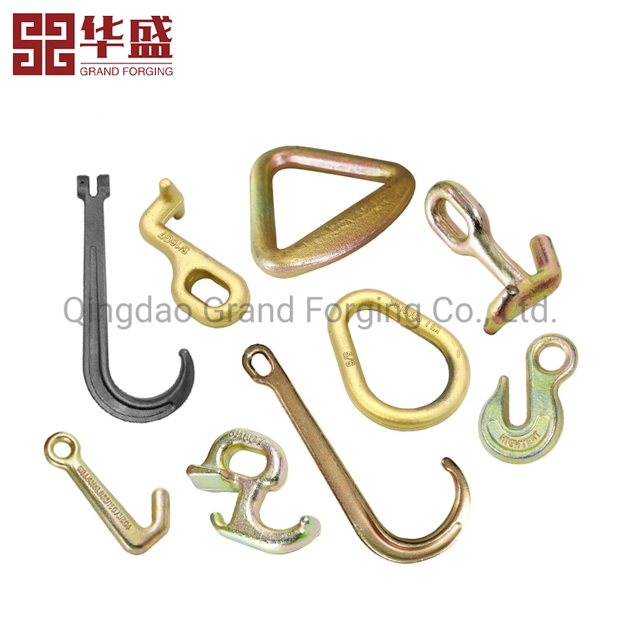 Factory Direct Sale Dorp Forged Alloy Steel Clevis Grab Hook Chain Hook 15"8"Eye Hook