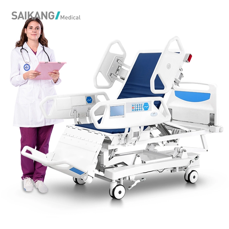 X9X multifuncional de metal de luxo de Equipamento Médico ajustável com rodízios de enfermagem em UTI eléctricos rebatíveis cama de hospital