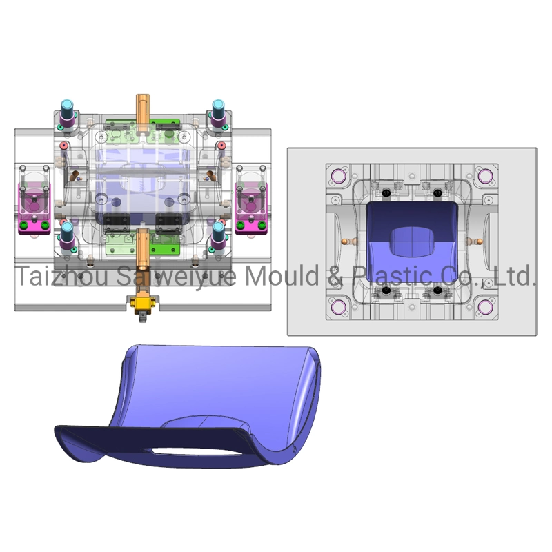 Plastic Garbage Can Mold Waste Bin PP Flap Double Cover Injection Mould