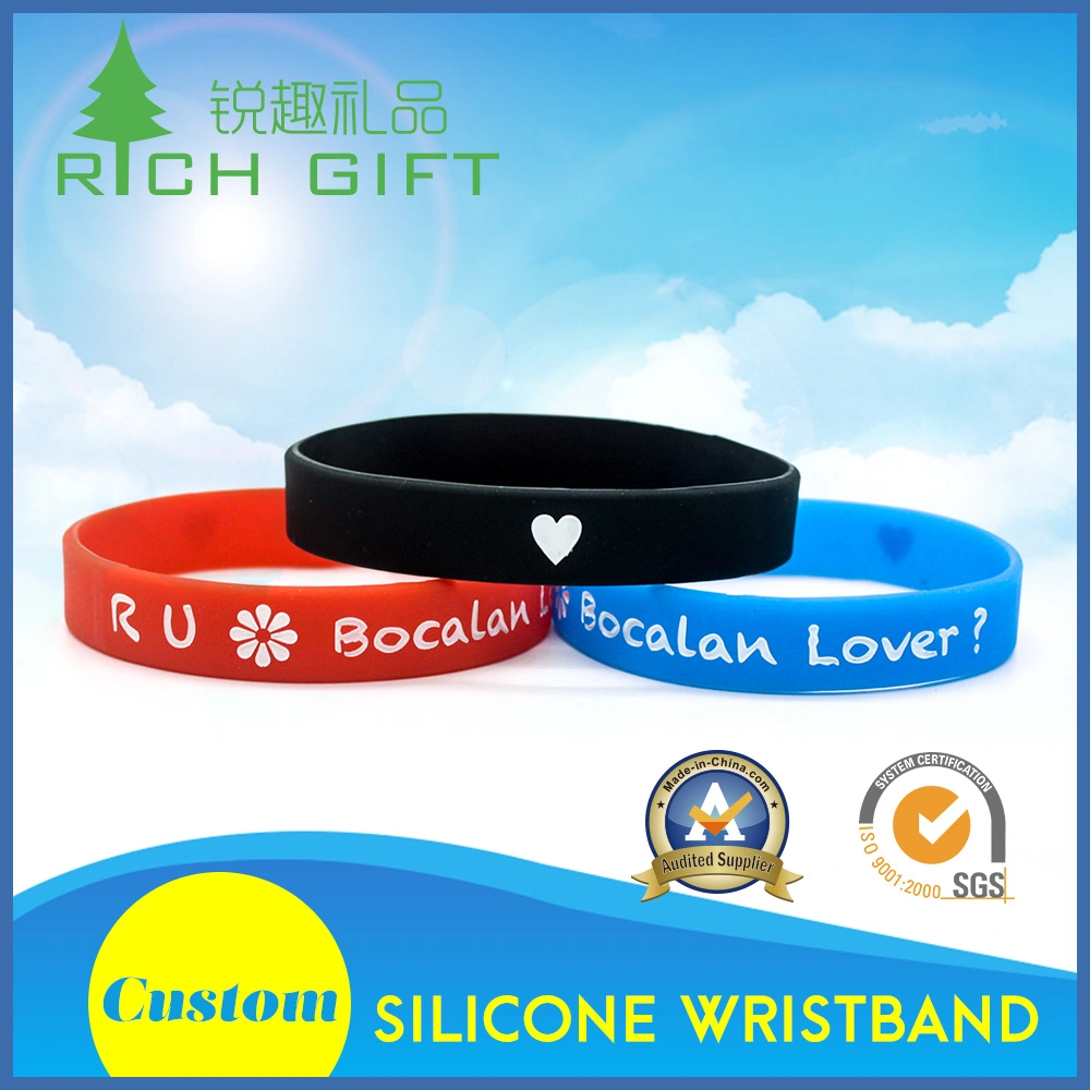 Fashionable Cutom Rubber Bracelets Silicone Wristbands with Debossed Logo