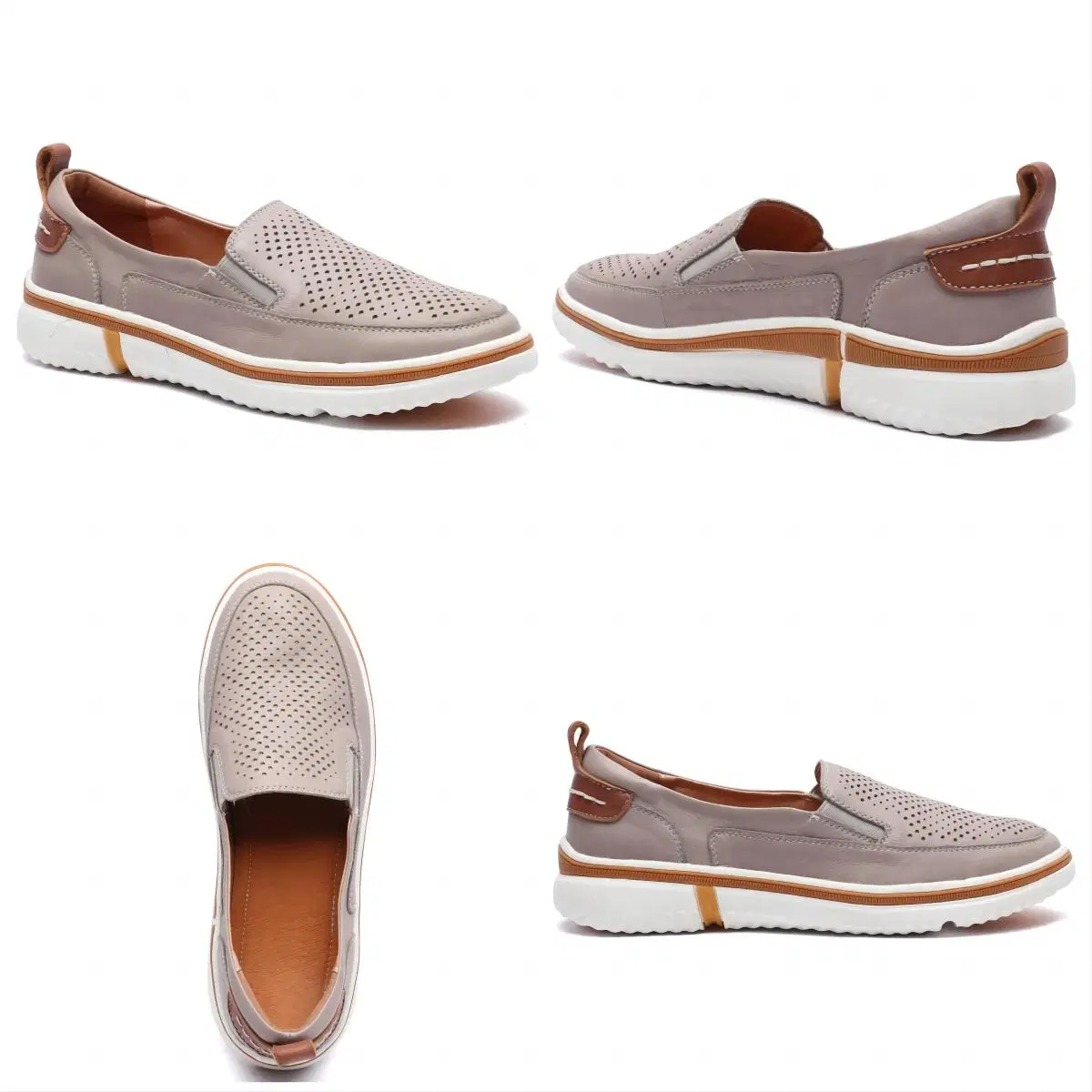 Designer Laser Leather Hollow out Outdoor Daily Wear Casual Ladies Flat Shoes