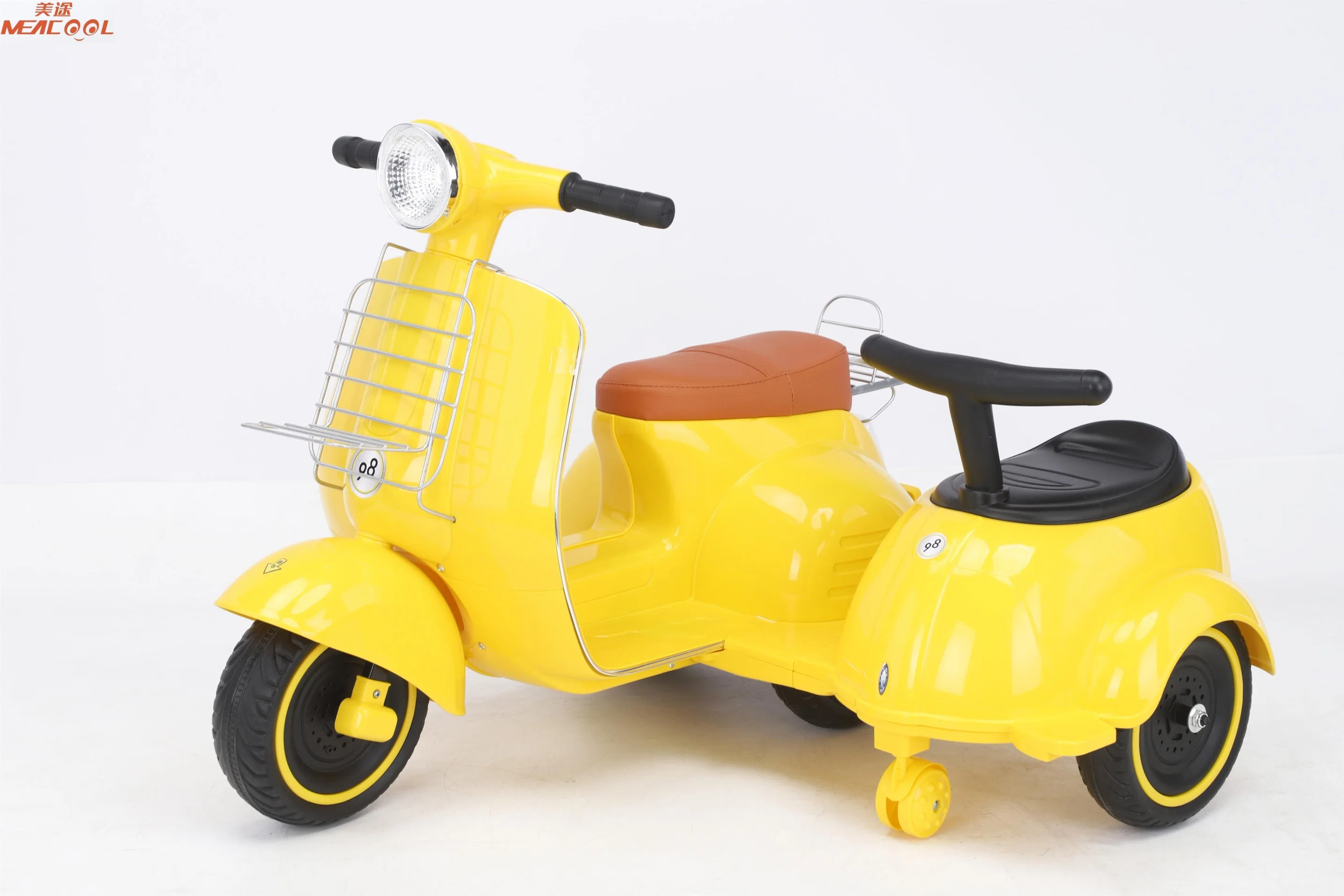 Suitable for 3-8 Years Old Mini Electric Toy Tricycle Car with Side Mount Can Take Two Babies