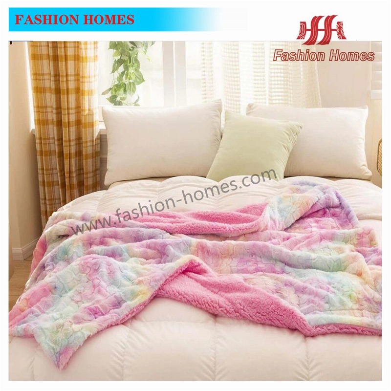 High-Weight Plush Embossed Tie-Dyed Blanket Sherpa Throw for Girl