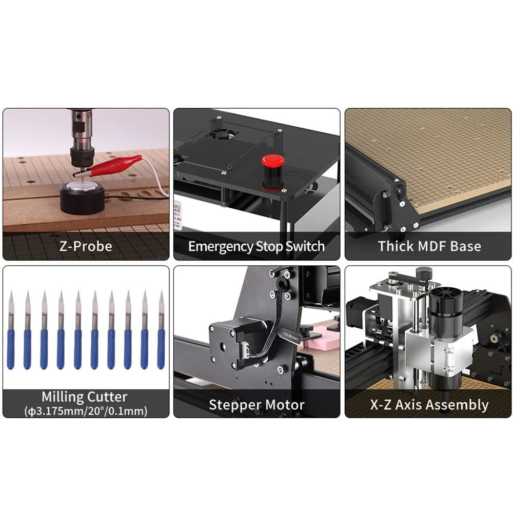 Lingyue 500W Broche 4540 Mini CNC Router 3 Axes Petite Machine de Fraisage et de Gravure de Métal.