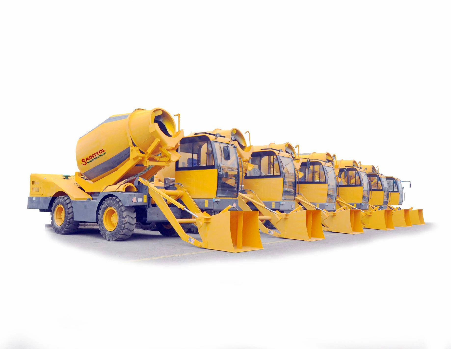 Mobile Concrete Mixng Machine with Self-Loading Shovel Self Loading Concrete Feeding Mixer