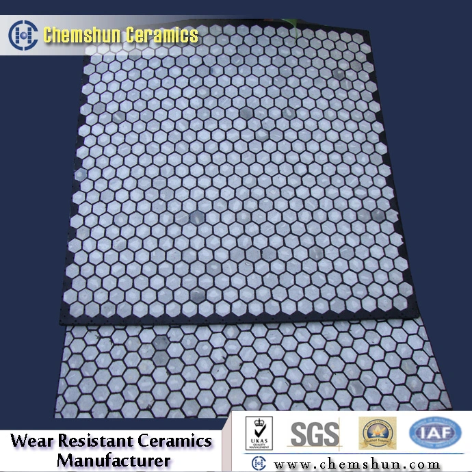 Rubber Ceramic Tile Liner as Wear Resistant Chute Linings Manufacturer