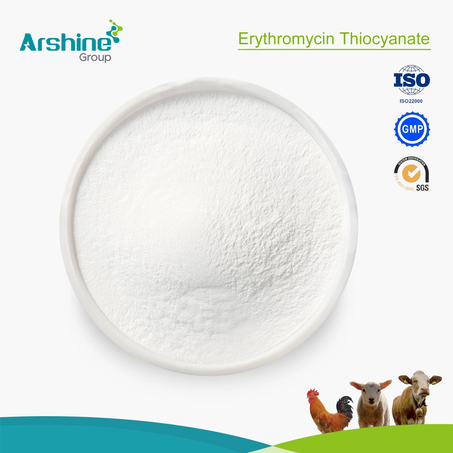 Veterinary Medicine Product Erythromycin Thiocyanate with GMP Certification