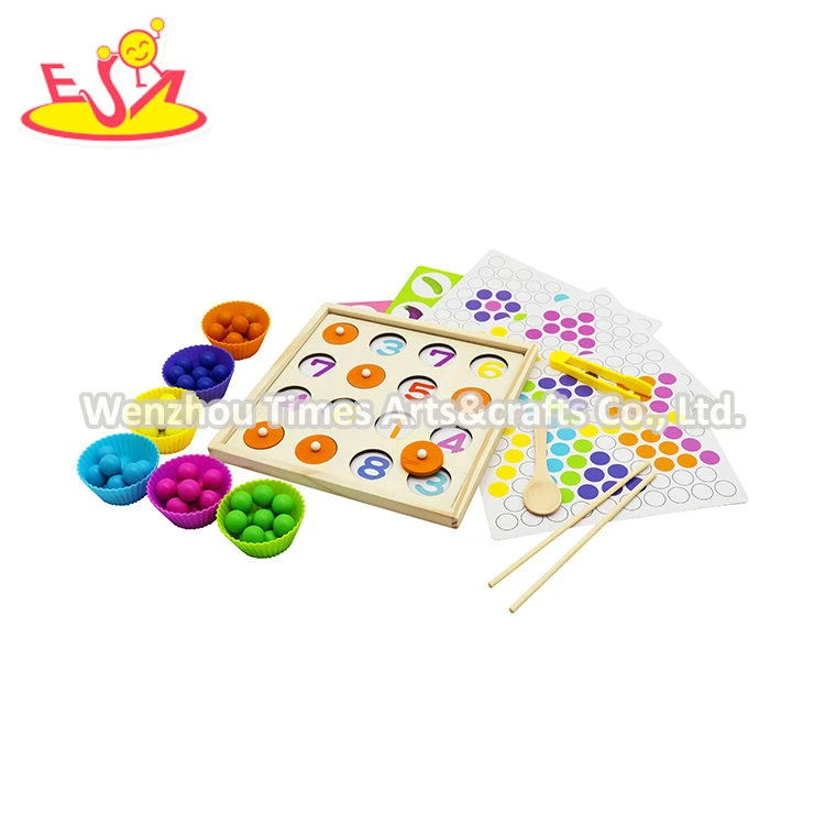 Montessori Classificação de cores brinquedo Cordão de madeira Cordão Clip jogo de tabuleiro para crianças de Formação de concentração W12f127