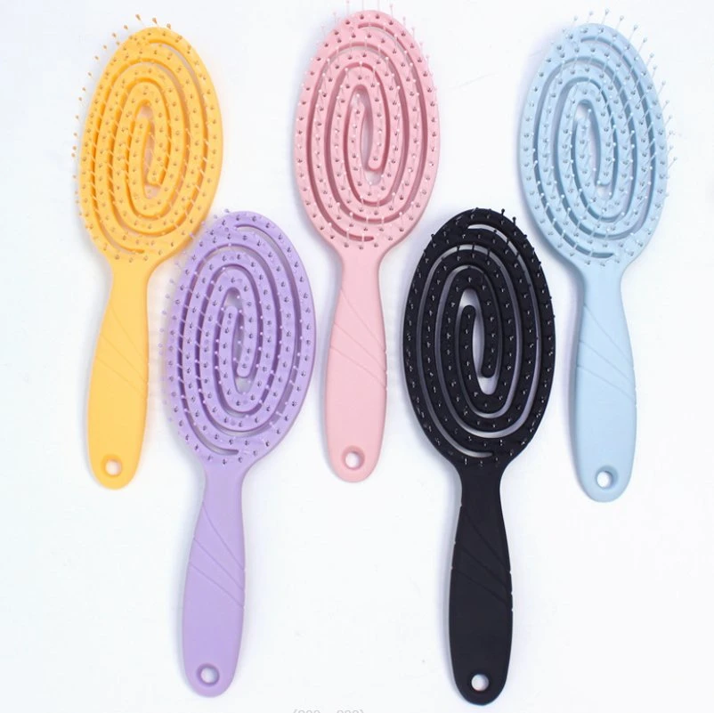 Hair Brush Anti-Static Smooth Hair Styling Combs Leaf Shape Coil Head Massage Comb