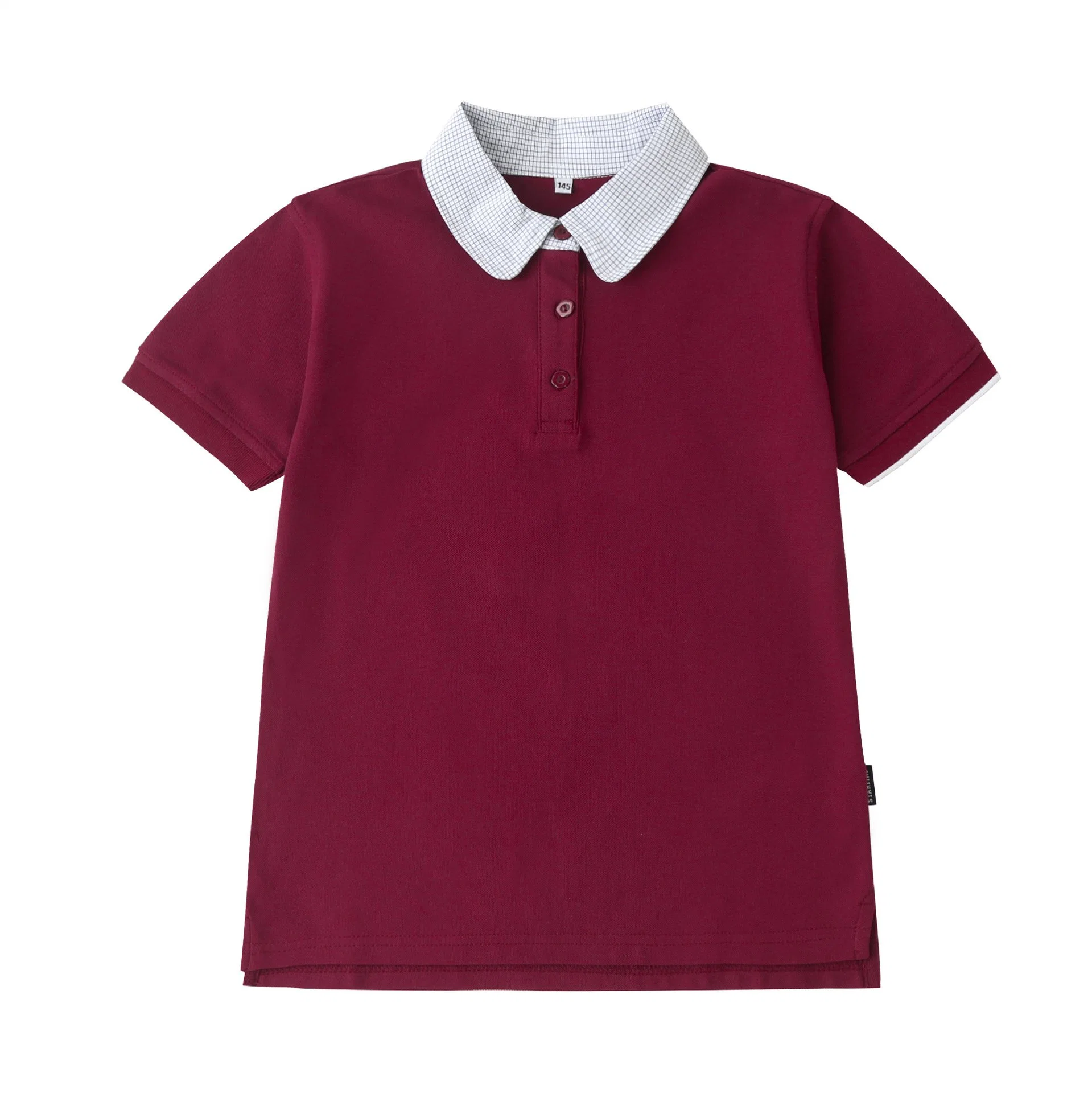 OEM Customized British Style High Quality Short Sleeve Burgundy Color for Kindergarten Primary and Secondary School Polo Shirts School Uniform