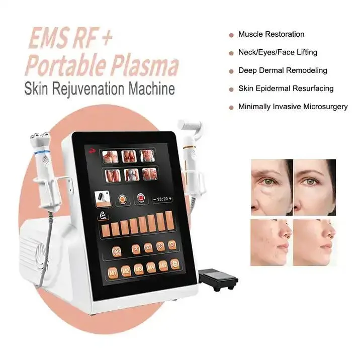 2 in 1 Ozone Plasma Pen Jet Skin Rejuvenation EMS RF Skin Tighten Beauty Machine Laser Spot Remove Plasma Machine