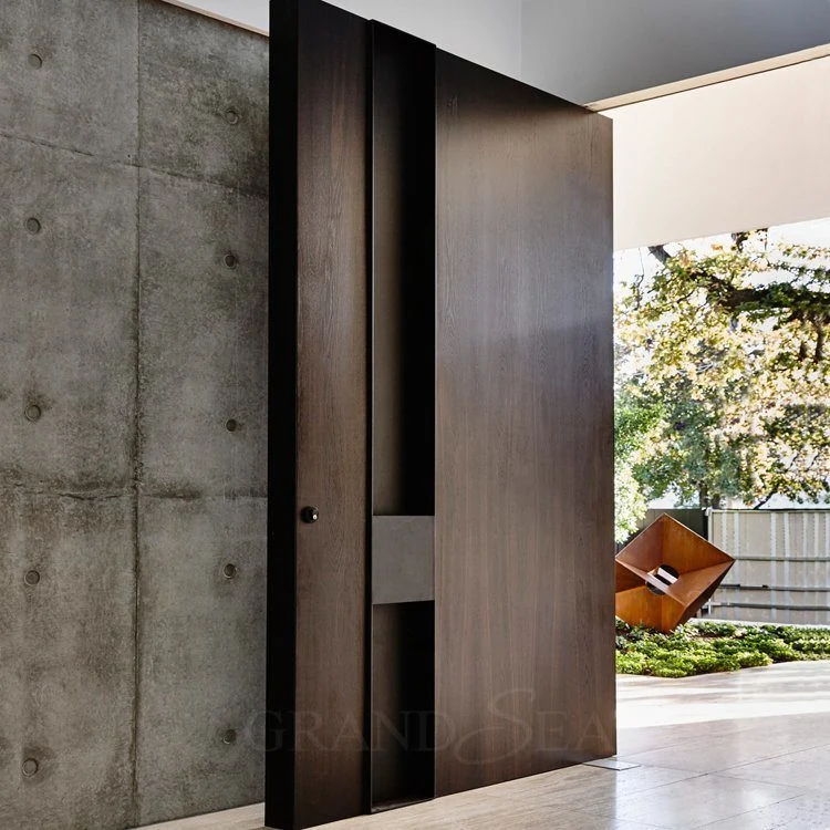 Germany Style Painting Black Steel Pivot Door Front Steel Security Door Exterior Modern House Door