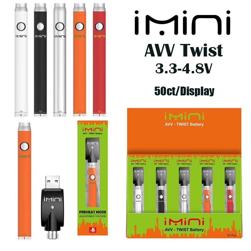 شعار Imini طباعة الصين الأصلية 380 ملي أمبير/ساعة شحن السجائر الإلكترونية من النوع C بطارية Port Mini Vape