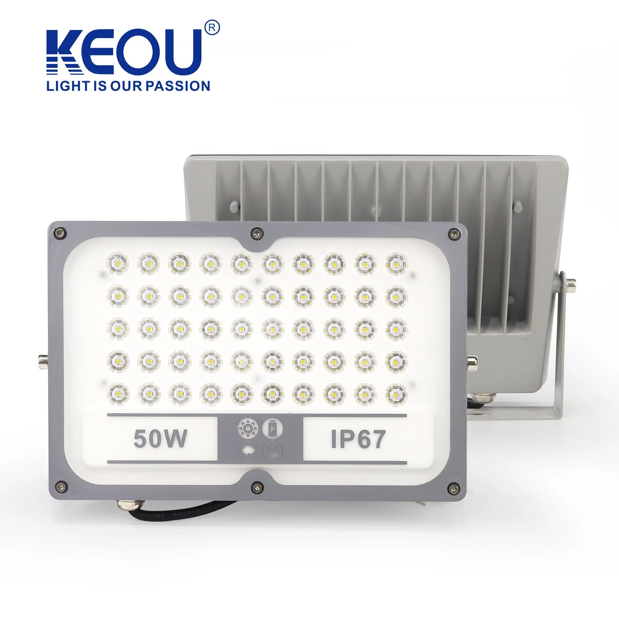 Keou Wholesale Waterproof IP67 50W Tempered Glass Outdoor Light RGB LED Flood Light Fixture